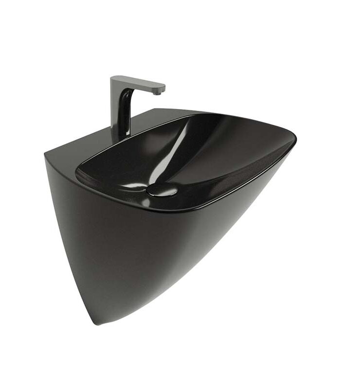 Mono white ceramic washbasin in modern Syrian bathroom