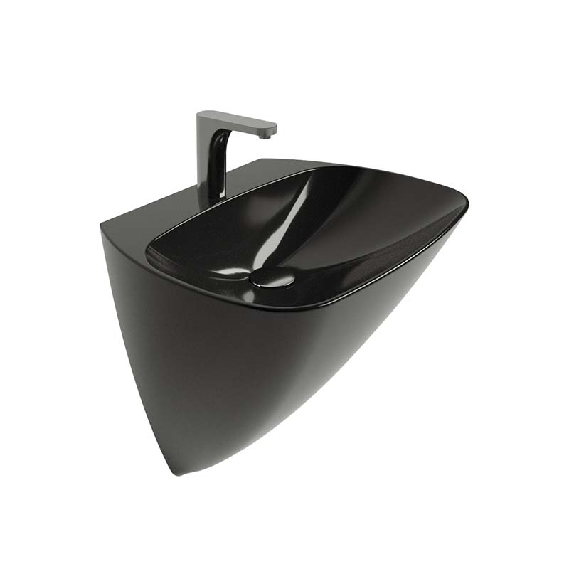 Mono white ceramic washbasin in modern Syrian bathroom