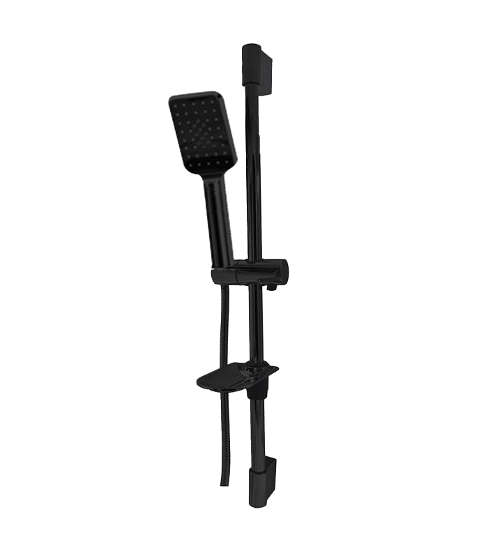 Aqua black matte shower set in modern Syrian bathroom