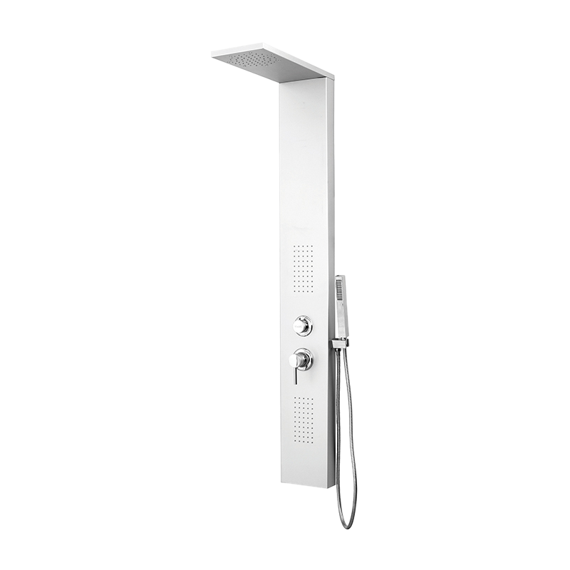 Idea white glossy shower set in modern Syrian bathroom