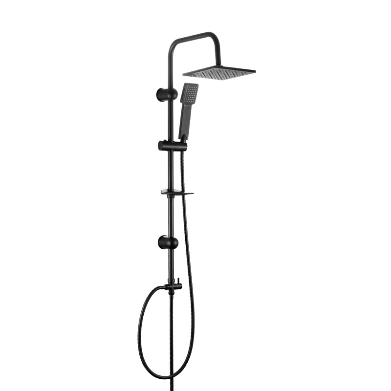 luxury black shower mixer set from Aqua installed in Syrian home