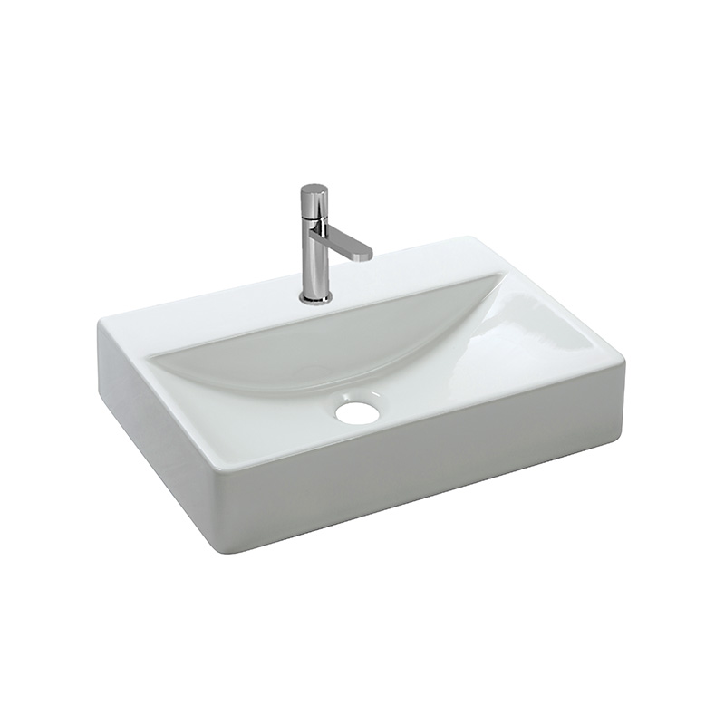 Smart collection compact white ceramic washbasin in Syrian bathroom