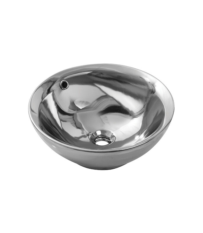 NewArt silver ceramic washbasin with metallic shine in Syrian home