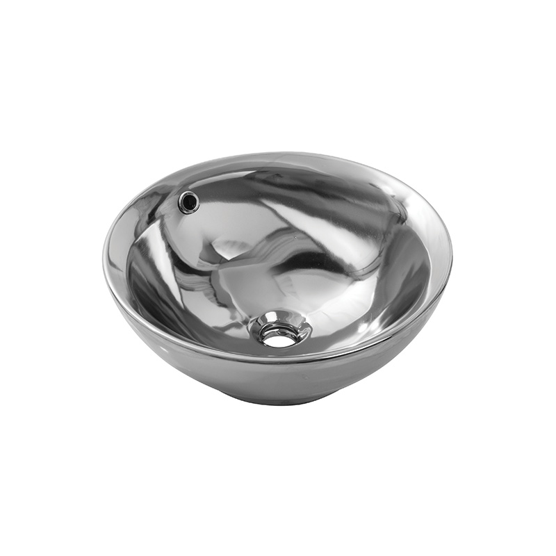 NewArt silver ceramic washbasin with metallic shine in Syrian home