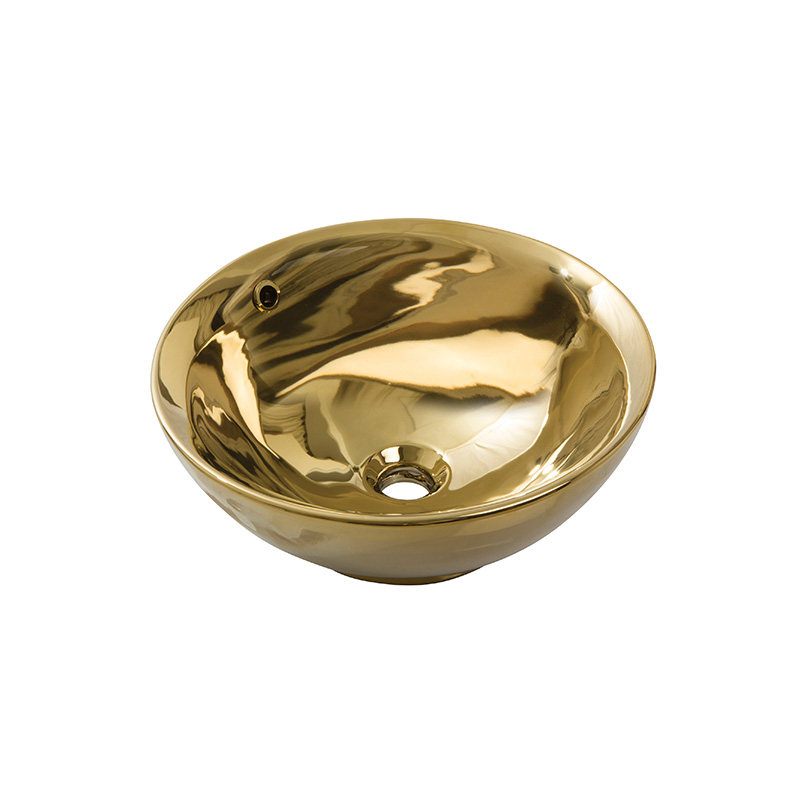 NewArt gold ceramic washbasin in luxury Syrian bathroom