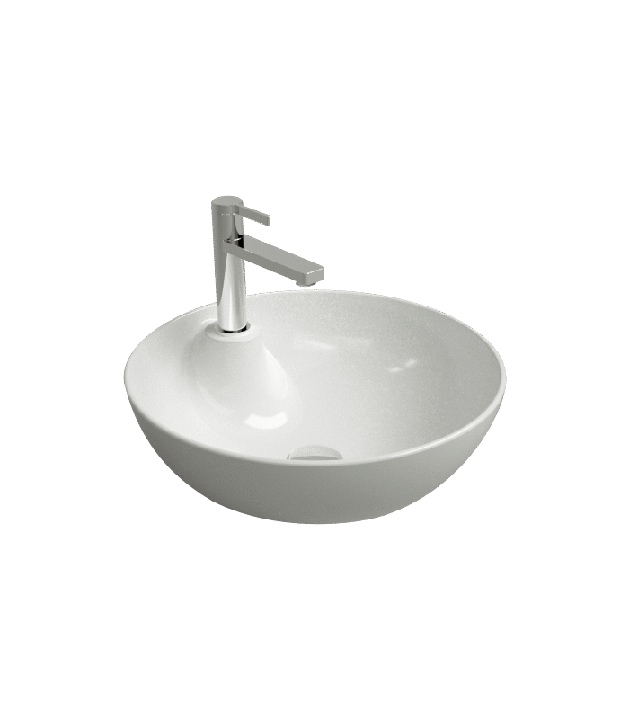 Minimalist NewArt white ceramic washbasin in Syrian home