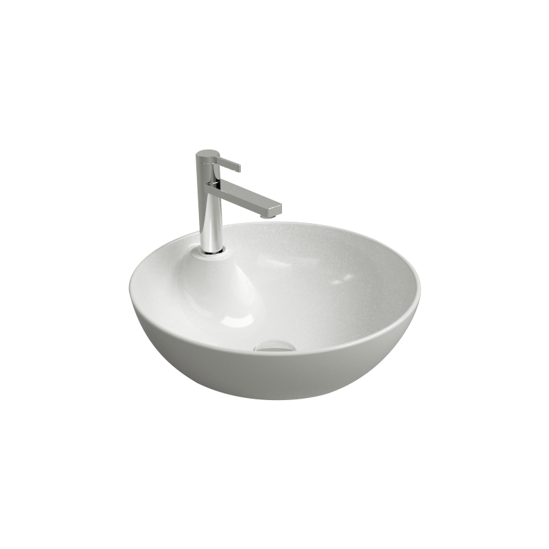 Minimalist NewArt white ceramic washbasin in Syrian home