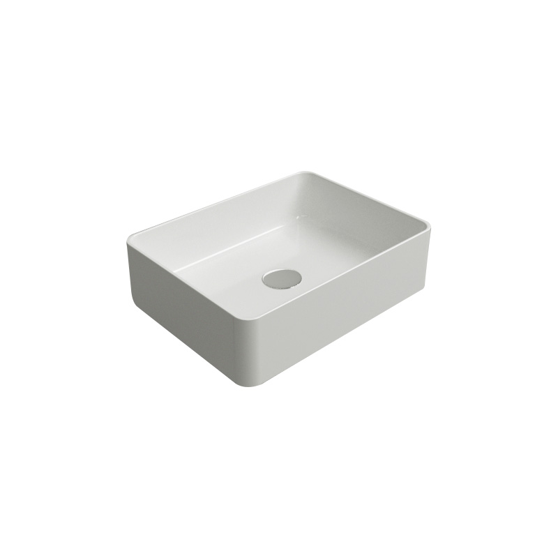 Silver collection white ceramic washbasin in a Syrian bathroom setting