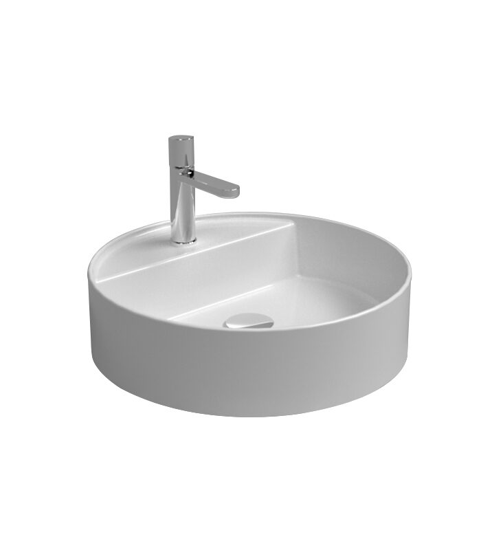 Premium NewArt white ceramic sink in Syrian bathroom
