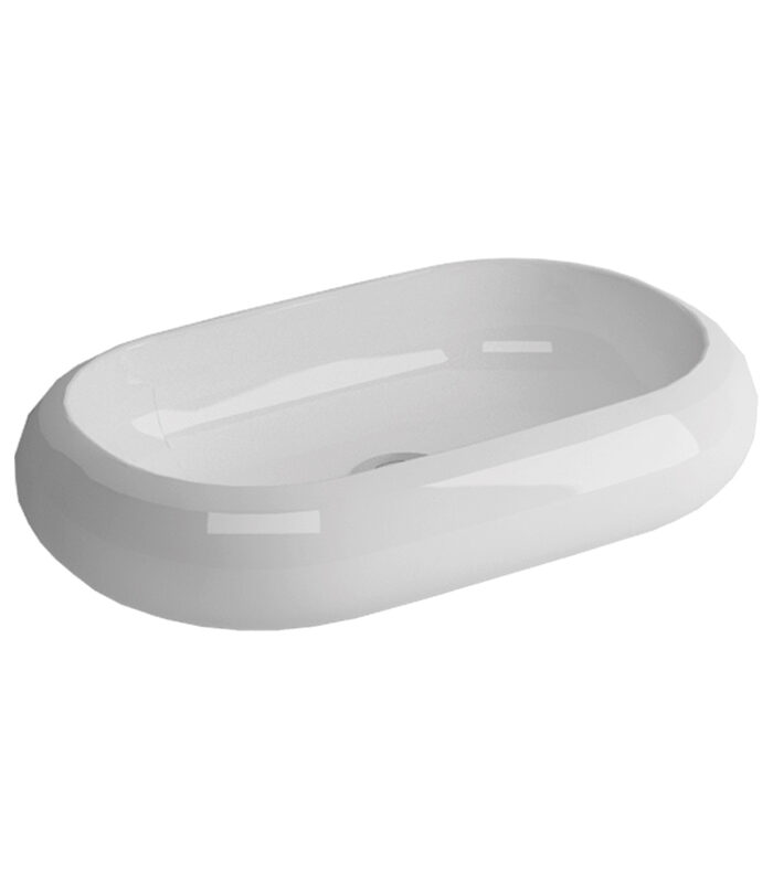 Elips modern white ceramic oval washbasin in Syrian bathroom