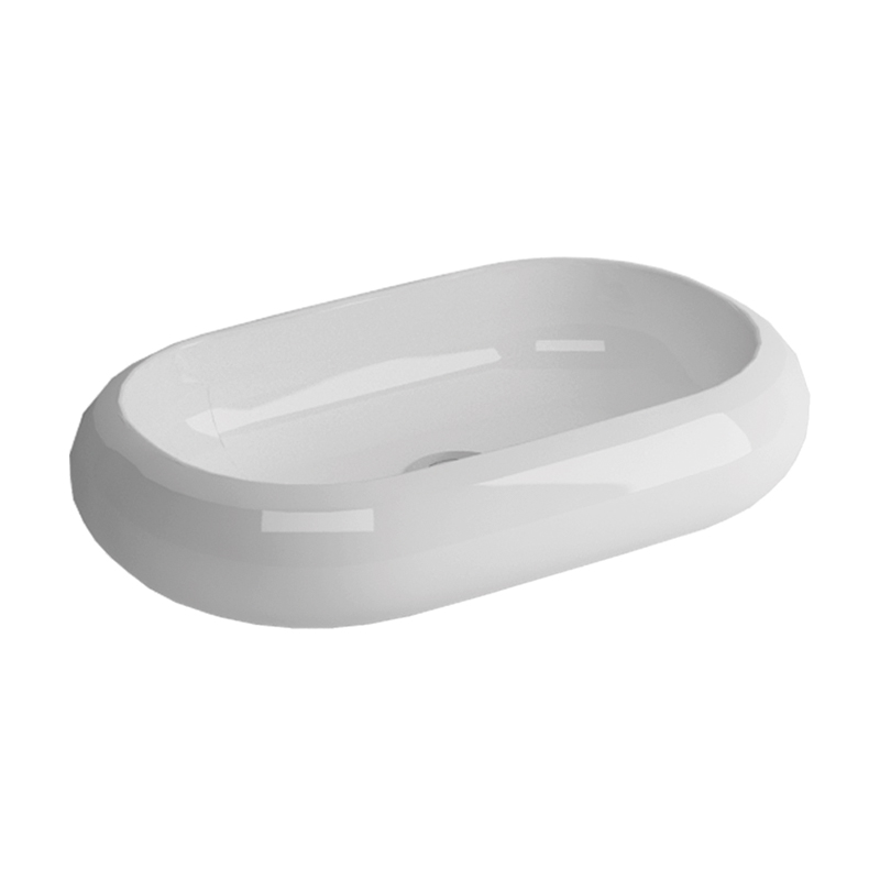 Elips modern white ceramic oval washbasin in Syrian bathroom