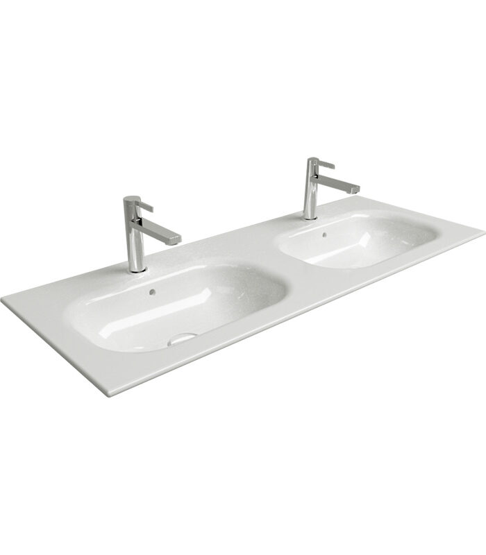 Natural premium white ceramic washbasin in luxury Syrian bathroom