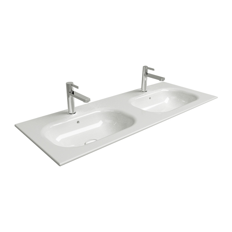 Natural premium white ceramic washbasin in luxury Syrian bathroom