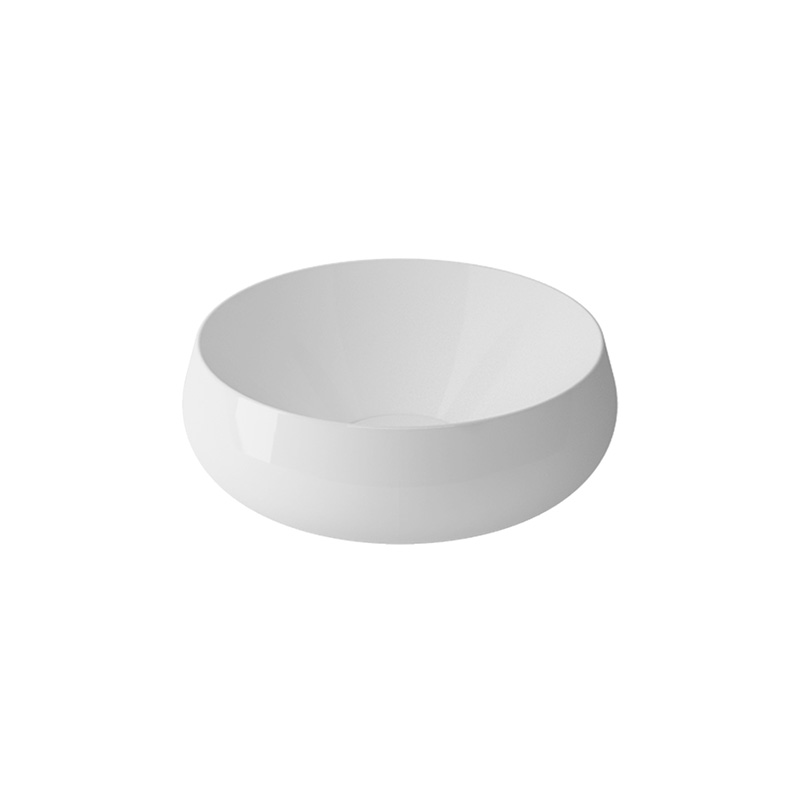 Elipso white oval ceramic washbasin installed in modern Syrian bathroom