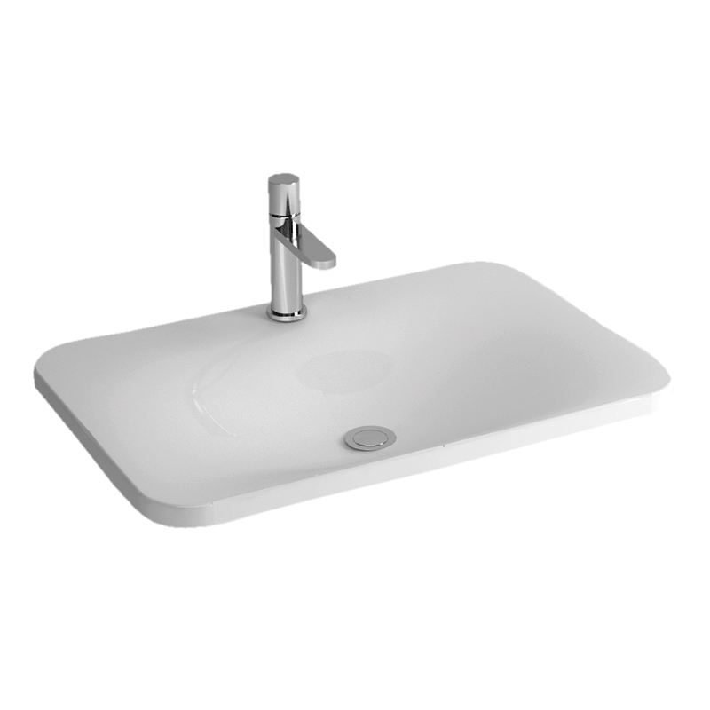 Drop collection white curved ceramic washbasin in Syrian bathroom