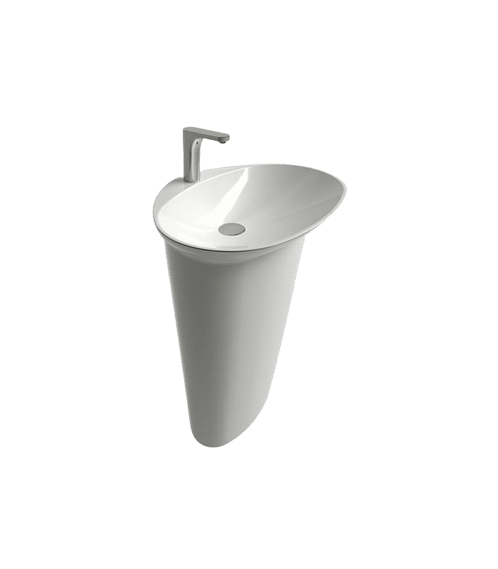 Stella white ceramic washbasin installed in Syrian bathroom