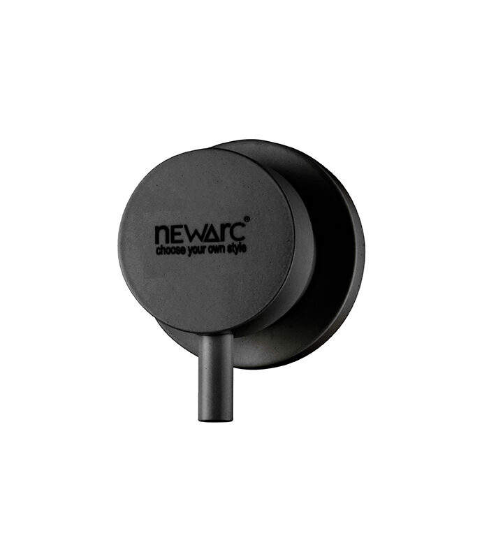 Black Concealed Valve with modern matte finish for contemporary showers