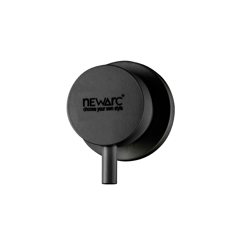 Black Concealed Valve with modern matte finish for contemporary showers