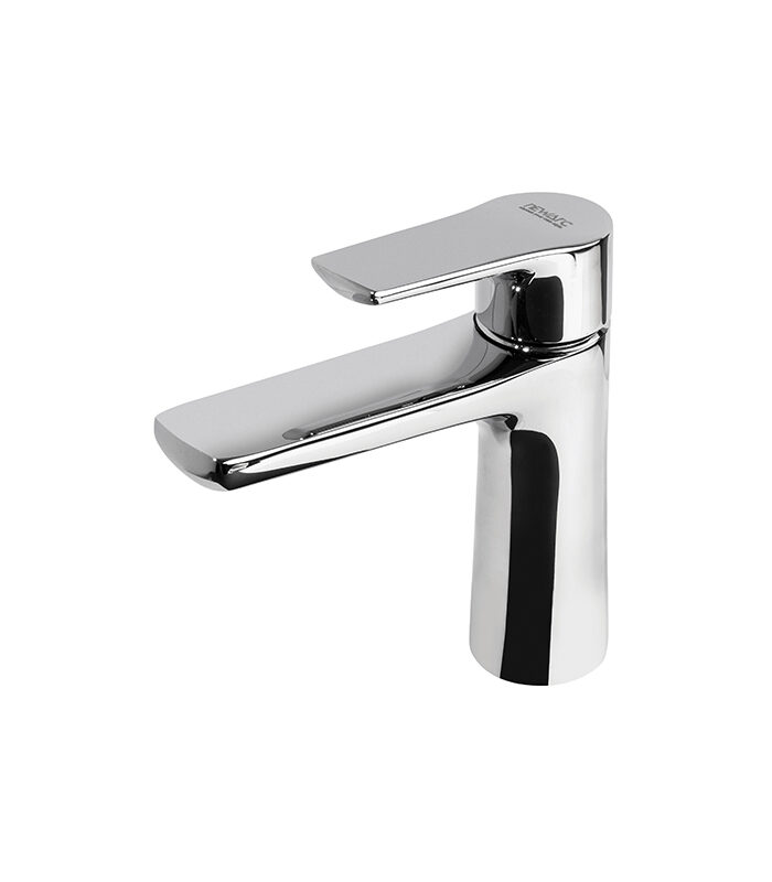New Art chrome mixer with straight modern design on Syrian sink