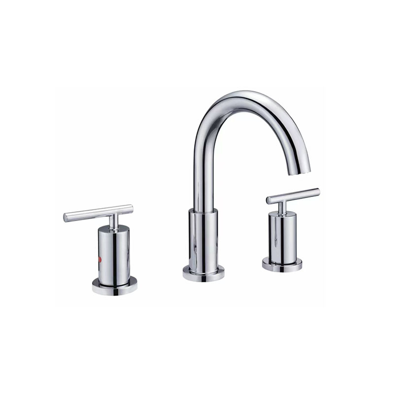 Cylindrical chrome mixer from New Art collection on white Syrian sink