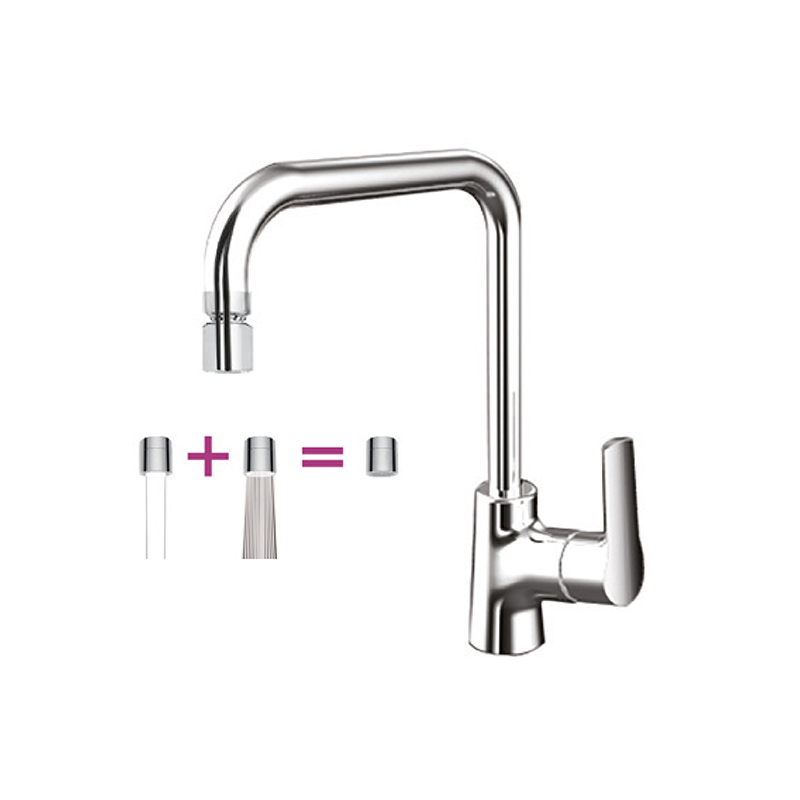 Wide chrome bathroom mixer from New Art series on ceramic basin in Syria