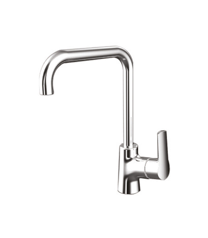 Slim chrome mixer from New Art collection on a ceramic Syrian washbasin