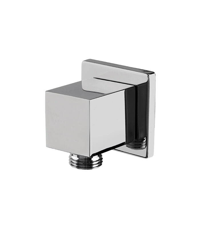 Chrome concealed mixer with wall-mounted spout in Syrian bathroom