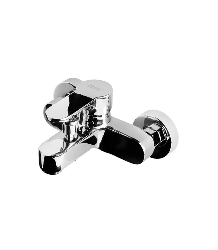 Angled Master chrome mixer installed on modern Syrian bathroom sink