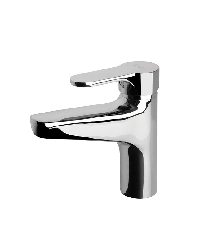 Master chrome mixer with polished finish installed on a modern Syrian washbasin