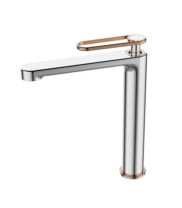 Zeta Chrome & Gold Mixer elegant bathroom tap with luxury finish