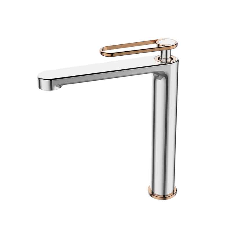 Zeta Chrome & Gold Mixer elegant bathroom tap with luxury finish