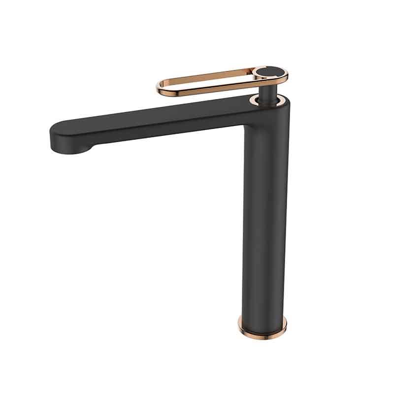 Zeta Matte Black & Gold Mixer bold modern bathroom tap