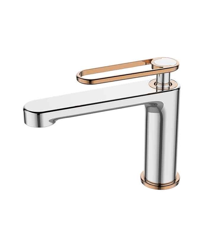 Zeta Chrome & Gold Mixer contemporary bathroom basin tap