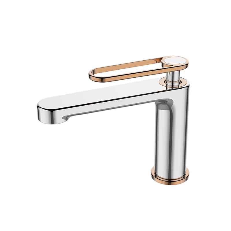 Zeta Chrome & Gold Mixer contemporary bathroom basin tap