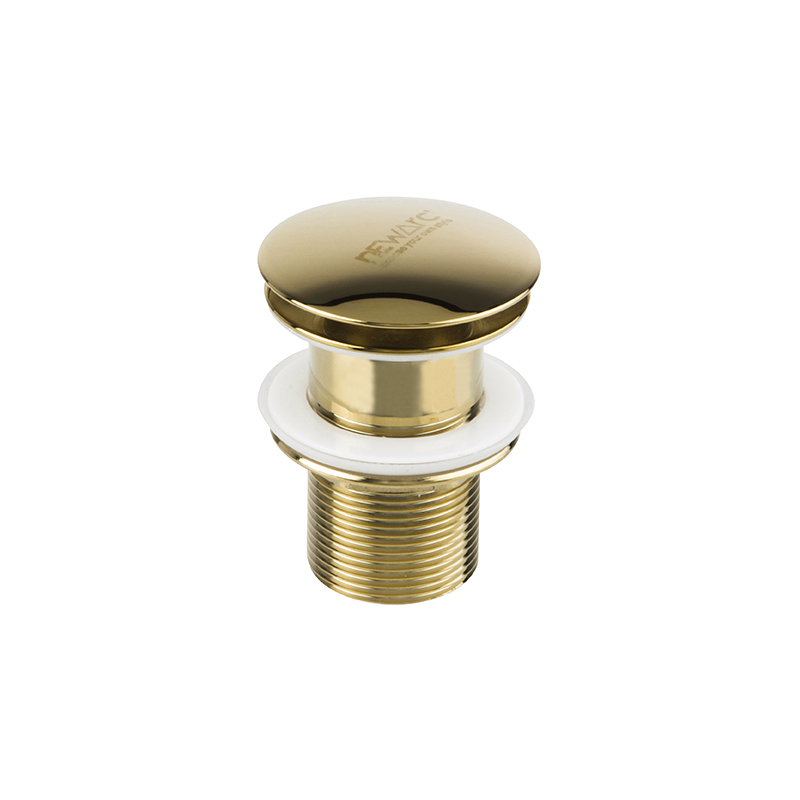 Matte gold basin trap mixer in minimalist Syrian bathroom interior