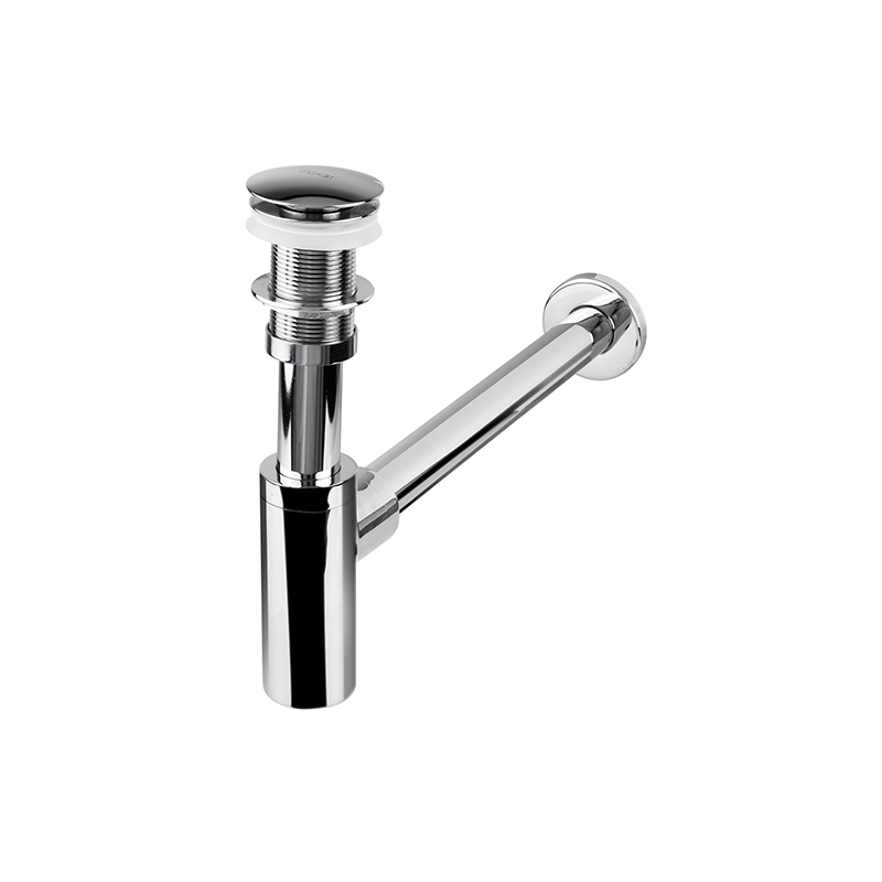 Professional silver basin trap mixer installed in sleek Syrian washbasin