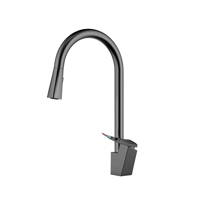 Sleek matte black mixer from Trend collection installed on a Syrian bathroom sink