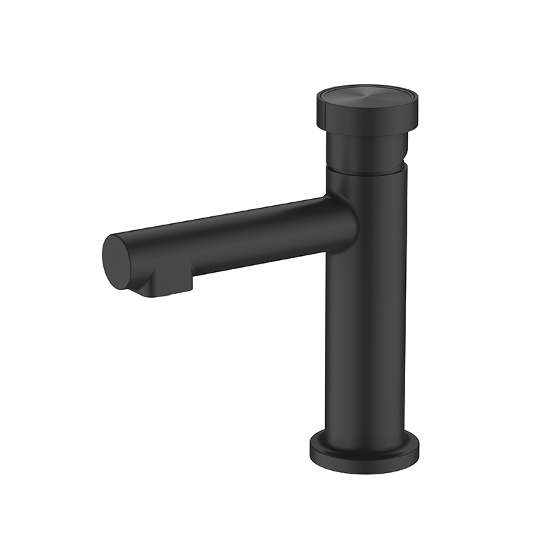 Hexa Milan matte black mixer installed on a ceramic basin in a Syrian bathroom