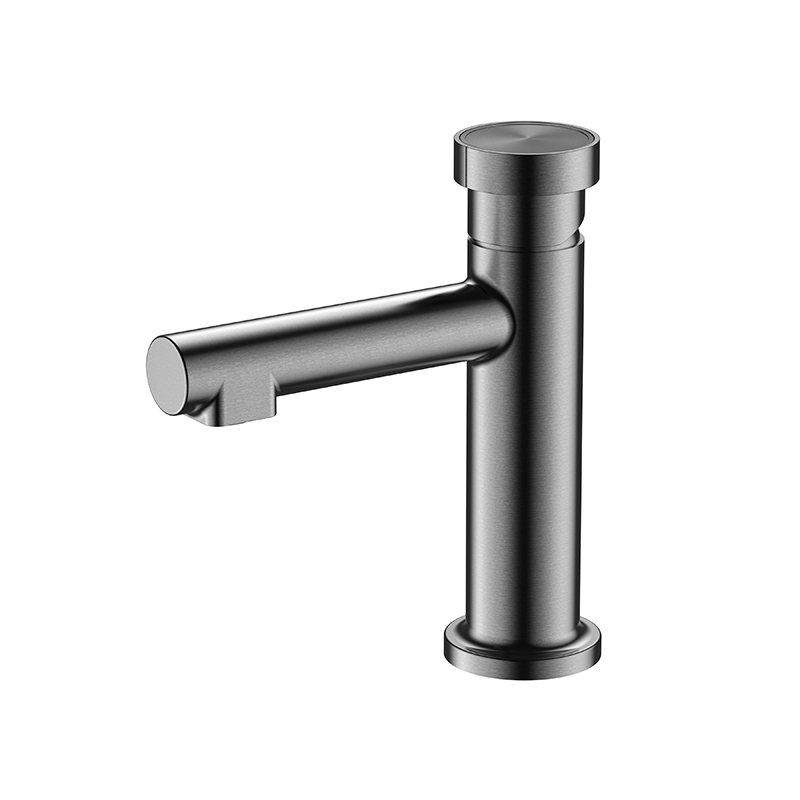 Matte gray Hexa Milan mixer installed on ceramic basin in Syria