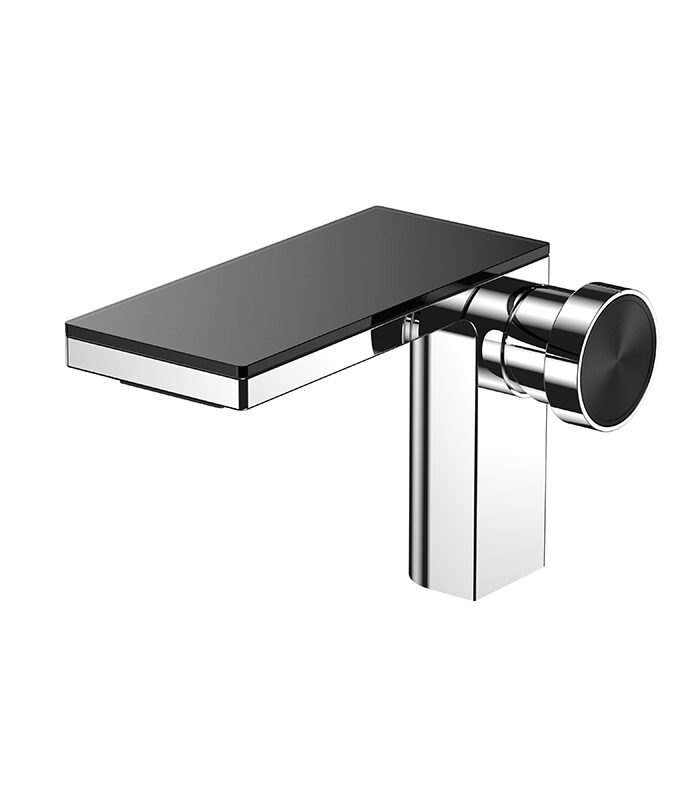 Chrome hexagonal mixer from Hexa Milan series installed in a Syrian bathroom sink