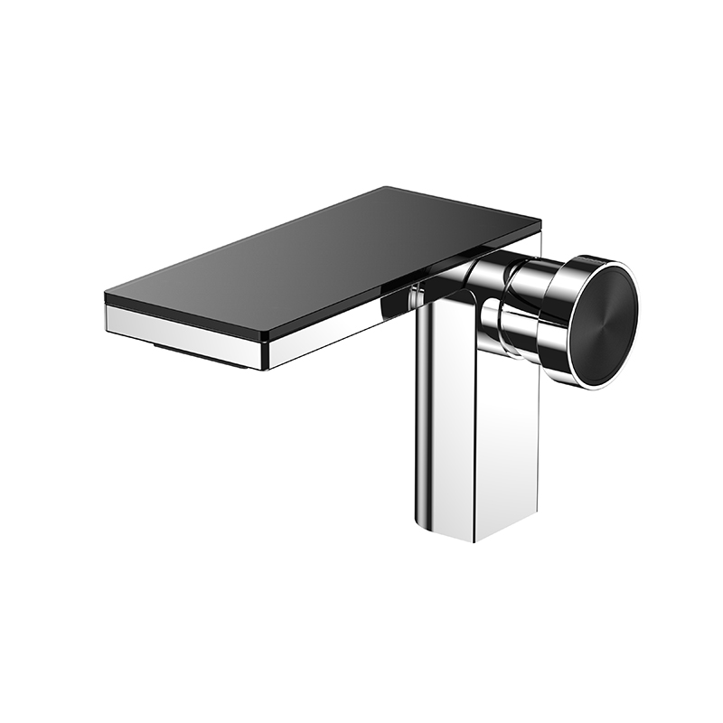 Chrome hexagonal mixer from Hexa Milan series installed in a Syrian bathroom sink