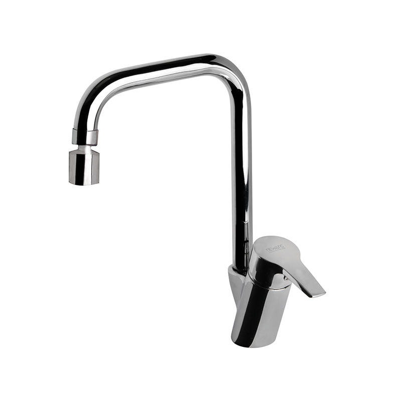 Sleek chrome bathroom mixer from Energy series on a white basin in Syria