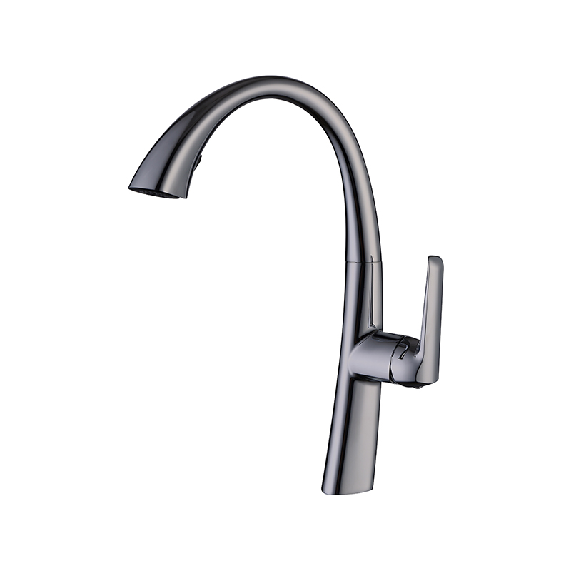 Matte gray Energy mixer on minimalist white washbasin in Syria