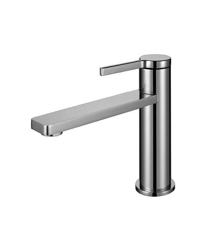 Sleek chrome mixer tap with glossy finish in contemporary Syrian bathroom