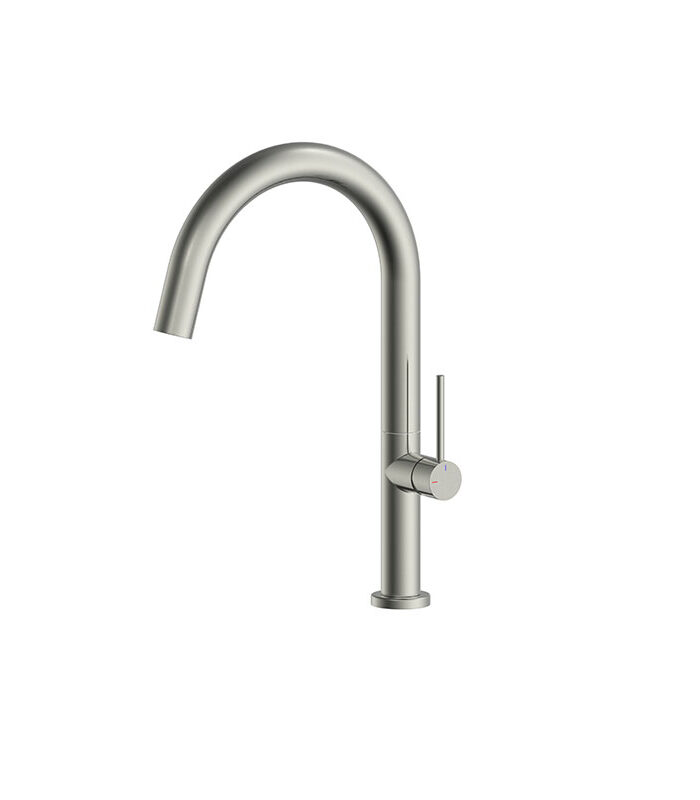 Premium bold chrome bathroom mixer with high-gloss finish on Syrian ceramic sink
