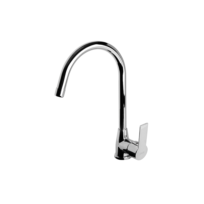 Loft chrome bathroom mixer with soft curves in Syrian bathroom