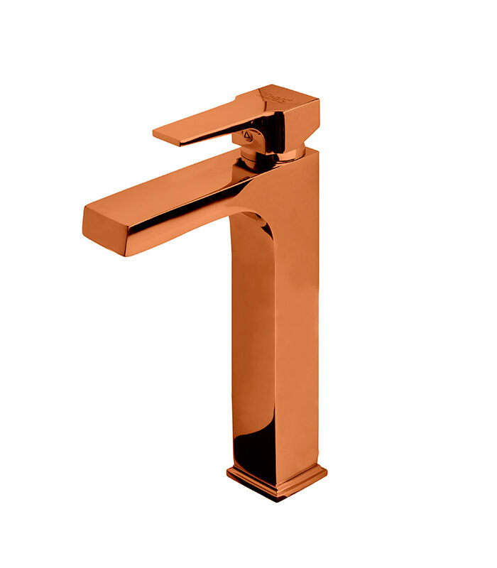 Classic-style bronze mixer tap with warm tone installed in Syrian bathroom