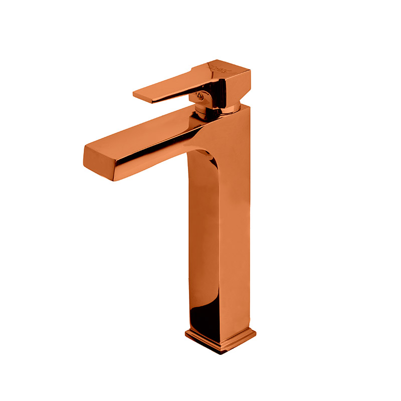 Classic-style bronze mixer tap with warm tone installed in Syrian bathroom