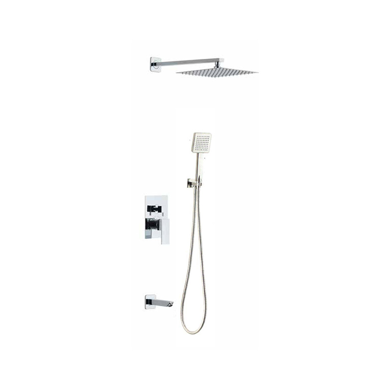 Aqua silver shower system with wall-mounted head and handle in modern Syrian bathroom