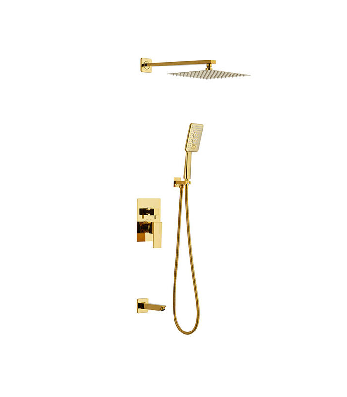 Aqua luxury gold shower system with modern design in Syrian bathroom